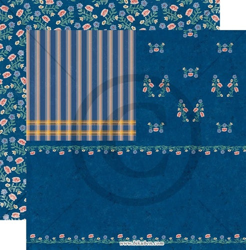 Papirdesign - Vårstemning - Nordlandsbunad Blå    12 x 12"