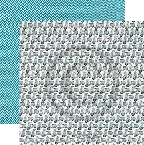 Papirdesign - Ungdommelig - Tohjuling, turkis    12 x 12"