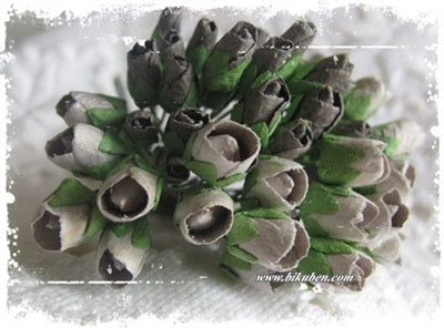 Papirdesign - Roseknopper - Grå