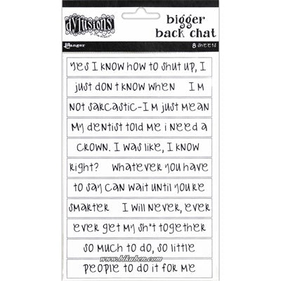Dylusions - Creative Dyary - Bigger  Back Chat Stickers - White
