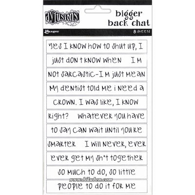 Dylusions - Creative Dyary - Bigger Back Chat Stickers - White