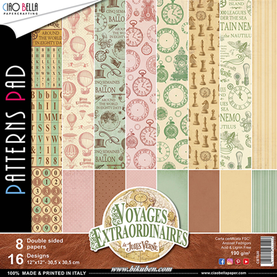 Ciao Bella - Voyages Extraordinaires - Patterns Pad   12 x 12"