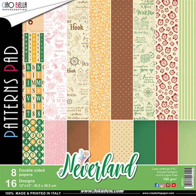 Ciao Bella - Neverland - Patterns Pad   12 x 12"