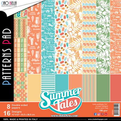 Ciao Bella- Summer Tales - Patterns Pad  12 x 12"