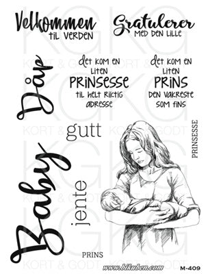 Kort & Godt - Clearstamps Medium plate - Velkommen til verden