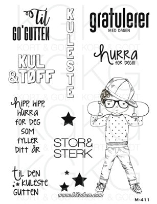 Kort & Godt - Clearstamps Medium plate - Til go'gutten