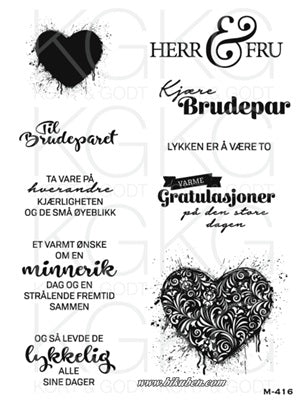 Kort & Godt - Clearstamps Medium plate - Hr & Fru