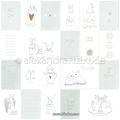 Alexandra Renke - Card Sheet - Easter illustrations Blue 12x12"
