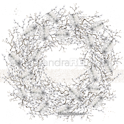Alexandra Renke - Willow Catkin Wreath 12x12"