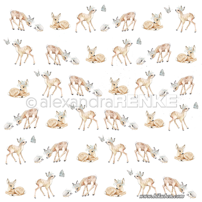 Alexandra Renke - Fawns with Wreaths 12x12"