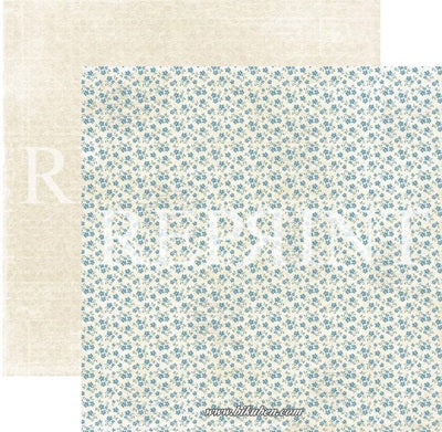 Reprint - Dusty Blue Collection - Tiny Flowers 12 x 12"