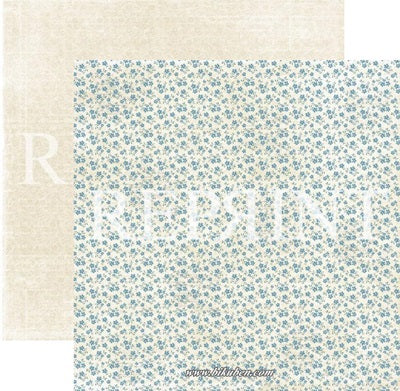 Reprint - Dusty Blue Collection - Tiny Flowers       12 x 12"