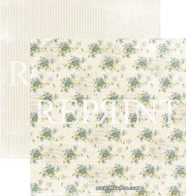 Reprint - Dusty Blue Collection - Spring Flowers 12 x 12"