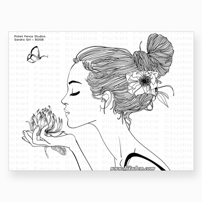 Picket Fence - Clear Stamp - Beautiful Girls - Sandra