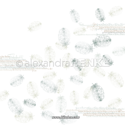 Alexandra Renke - Falling Feathers Blue 12x12"