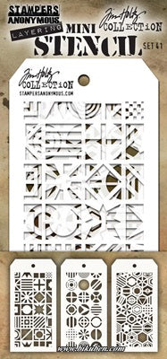 Tim Holtz - Mini Stencil  Set #41