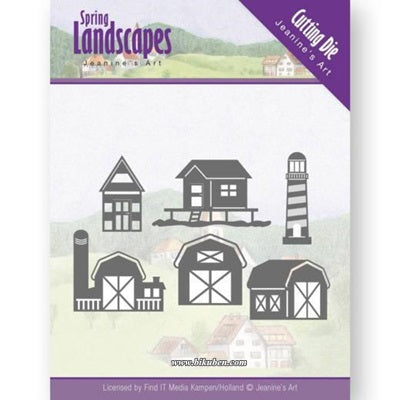 Jeanine Art - Spring Landscape - Dies - Houses on the Horizon