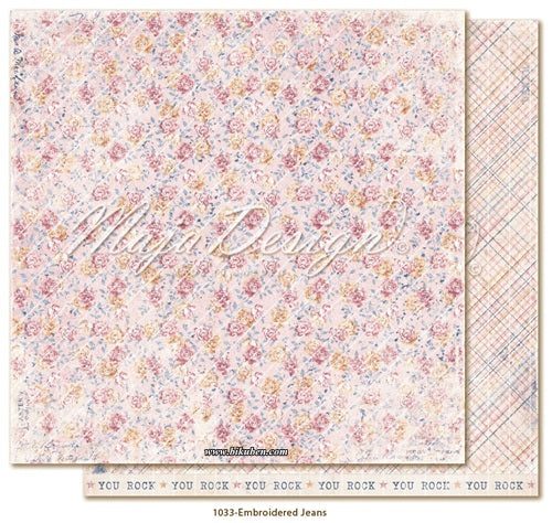 Maja Design - Denim & Girls - Embroidered jeans    12 x 12"