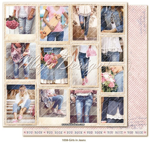 Maja Design - Denim & Girls - Girls in jeans    12 x 12"