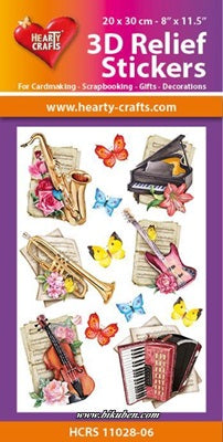 Hearty Design -3D Relief - Music Stickers