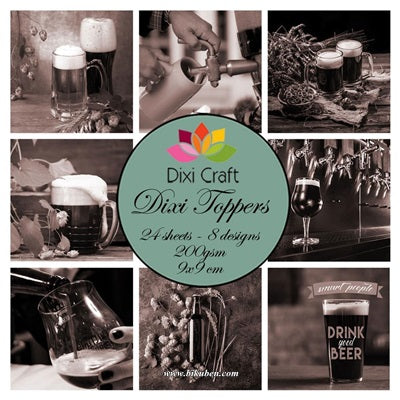Dixie Craft - Toppers - Beer 2 - Sepia (9cm x 9cm)