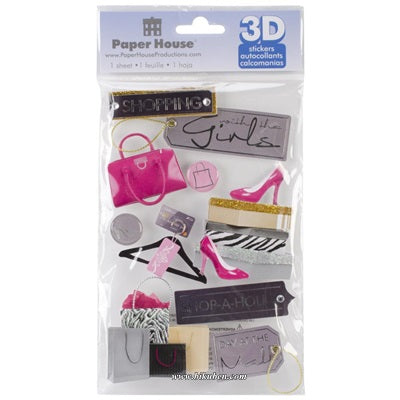 Paper House - 3D sticker - Shopping Girl