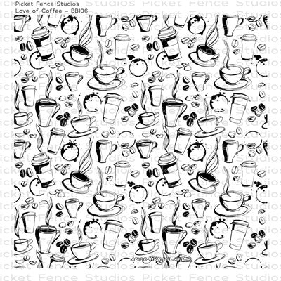 Picket Fence - Clear Stamp - Love of Coffee