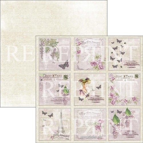 Reprint - Lilac Paris - Tags 12 x 12"