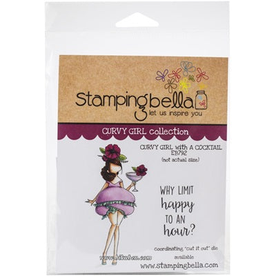Stamping Bella - Cling Mounted Stamp - Curvy Girl with a Cocktail