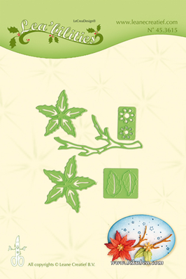 Lea'Bilities - Cut and Embossing dies - Small poinsettia & branch