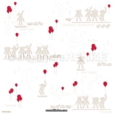 Alexandra Renke - Stuffed animals with balloons 12x12"