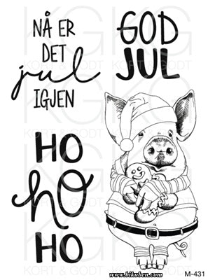 Kort & Godt - Clearstamps Medium plate - Ho ho ho