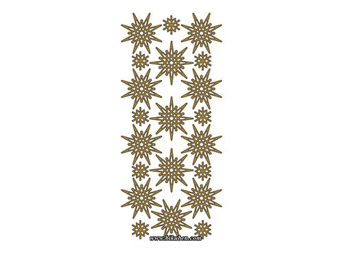 Klistremerker - Julestjerner - gull
