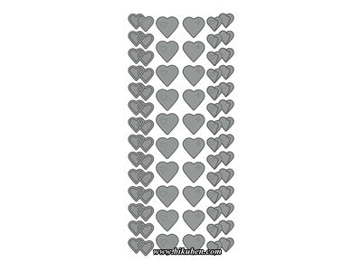 Klistremerker - Hjerter -Tofarget sølv