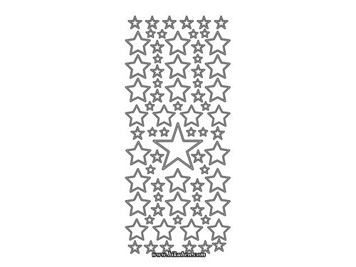 Klistremerker - Stjerner - Sølv