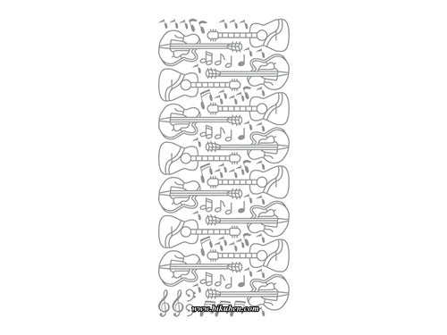 Klistremerker - Gitarer - Sølv