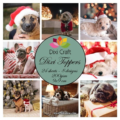 Dixi Craft - Toppers - Christmas Dogs (9cm x 9cm)