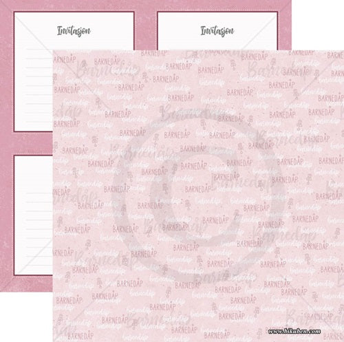 Papirdesign - Lille gull - Dåpsark jente 12x12"