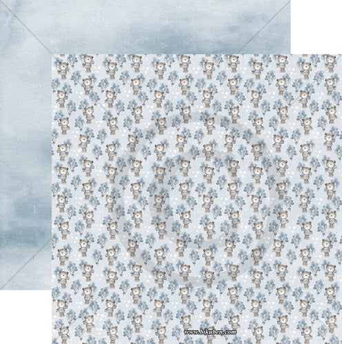 Papirdesign - Lille gull - Hjertelig, blå 12x12"