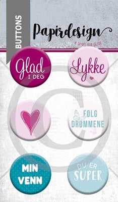 Papirdesign - Buttons - Følg drømmene