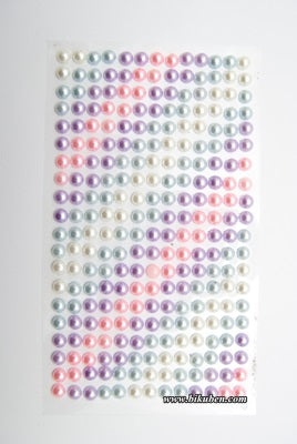 Kort & Godt - Halv Perler - 6 mm - Krem/lysblå/lilla/rosa
