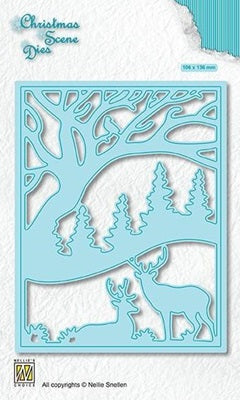 Nellie Snellen - Christmas Scene Dies - Deer in Forrest
