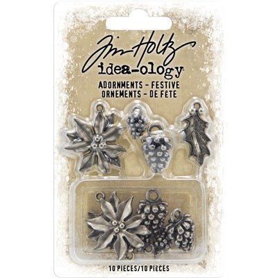 Tim Holtz - Adornments - Antique Nickel - Festive