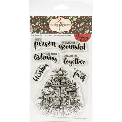 Colorado Craft Company - Clear Stamp - Friends & Coffee