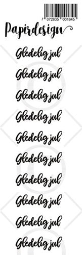 Papirdesign - Transparente klistremerker - Gledelig jul, sort