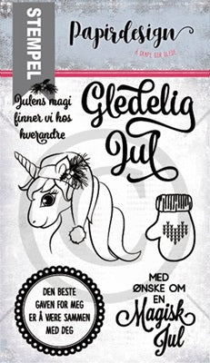 Papirdesign - Clear stamps - Enhjørning julestempel