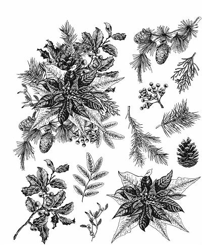 Tim Holtz Collection - Cling Stamps - Yuletide Gatehrings