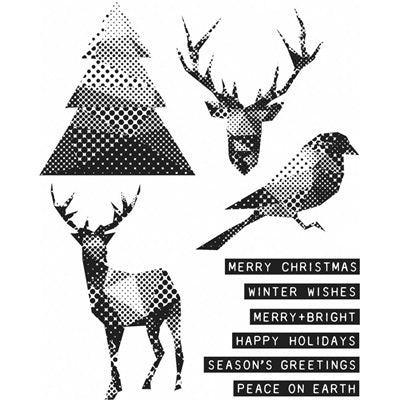 Tim Holtz Collection - Cling Stamps - Modern Christmas