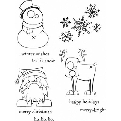 Tim Holtz Collection - Cling Stamps - Merry Misfits