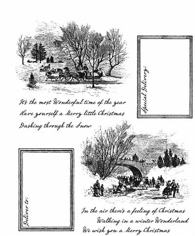 Tim Holtz Collection - Cling Stamps - Scenic Holiday